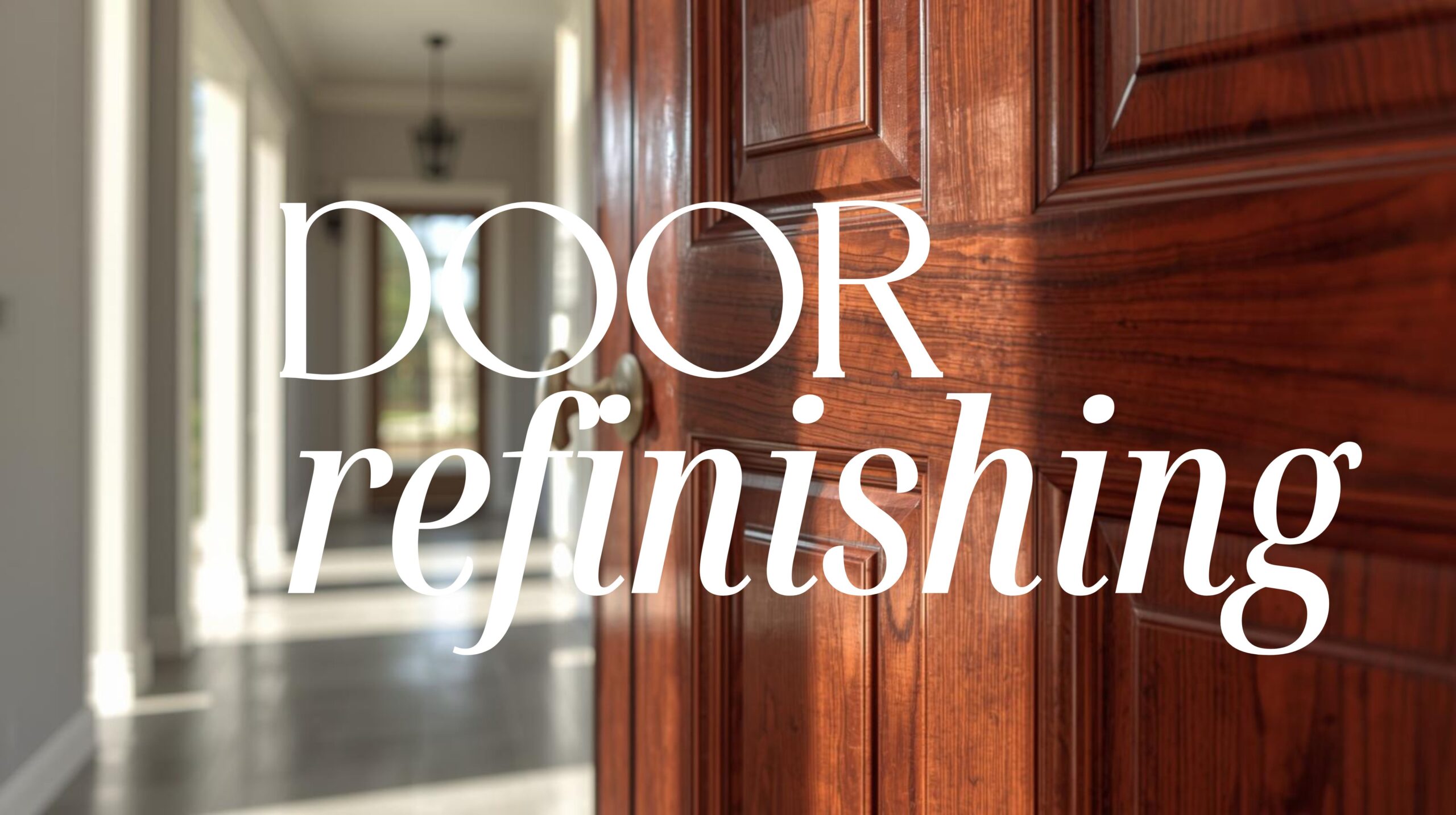 Refinished wood front door in Kansas City restored by Stain Right KC.