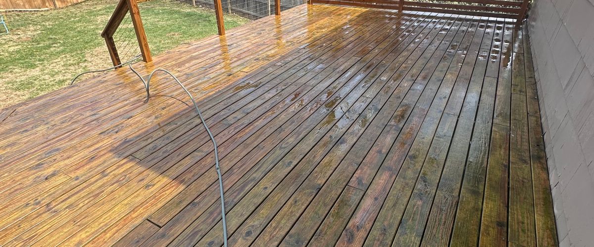 Deck stain peeling and surface preparation before restaining